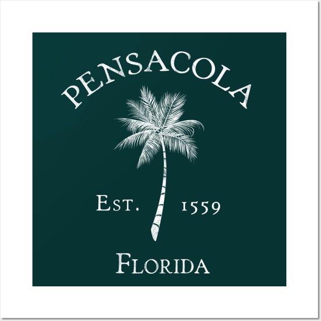 Pensacola Florida Vintage Palm Wall Art by TGKelly